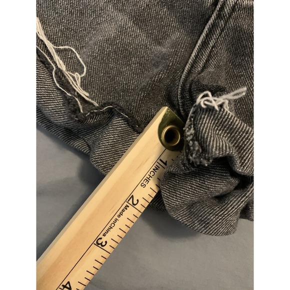 PacSun Mom Shorts 25 Black Faded Distressed Woman's 25x2 Cut Off Cuffed Booty - Picture 6 of 8